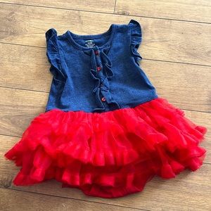 kids navy and red tutu dress
